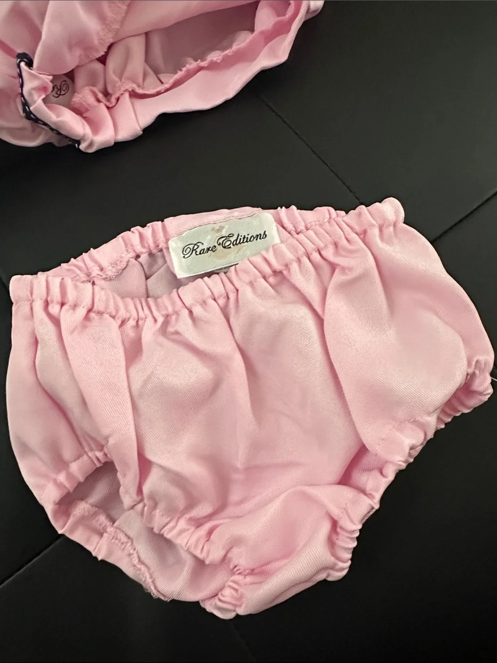 Rare Editions Pink Dress with White Collar and Navy Trim